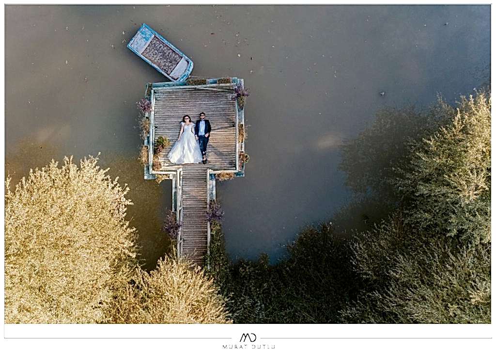 Drone ile çekilen düğün fotoğrafları İzmir